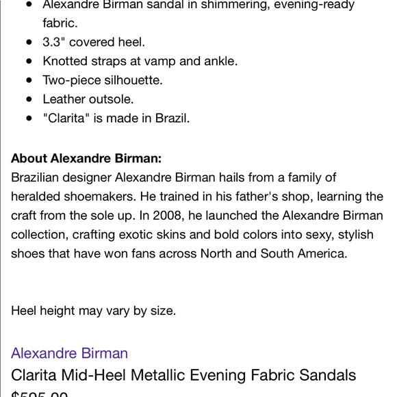 Alexandre Birman Clarita Metallic Sandal size 38.5 - Picture 8 of 8